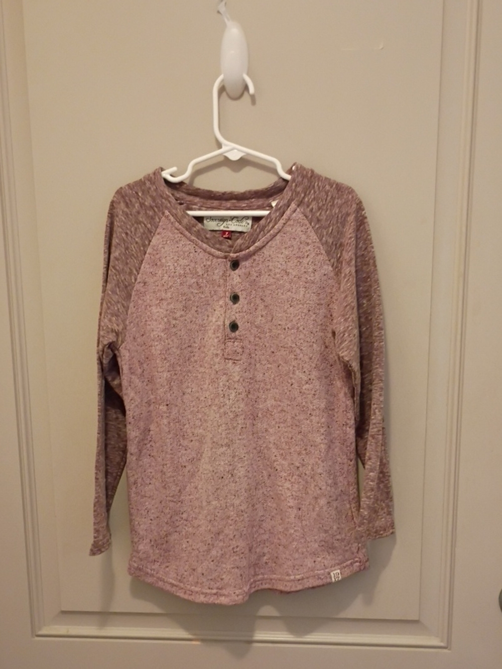 Sovereign Code Girls' Mauve Pink Long-Sleeve Henley Top Size 7